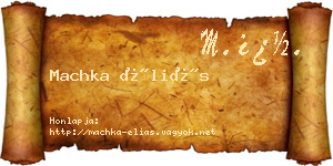 Machka Éliás névjegykártya